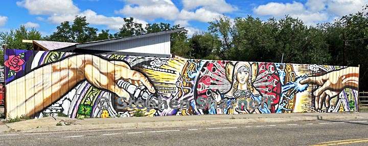 mural near gas station graphic